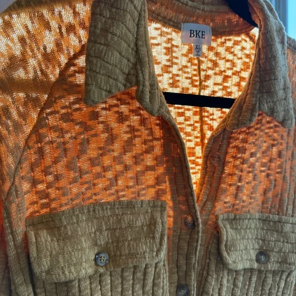 CPY - BKE Button-Down Long Sleeve Knit Shirt - Mustard Yellow or Gold - XL - Picture 9 of 16